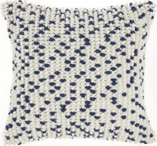 Load image into Gallery viewer, Navy Blue Dotted Throw Pillow