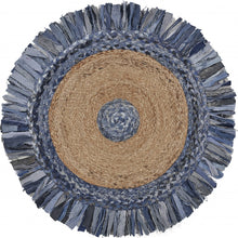 Load image into Gallery viewer, denim jute area rug boho style cotton la discovery shop