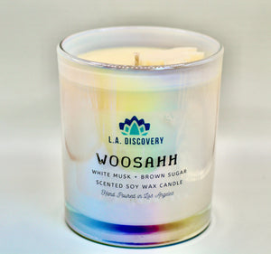LA Discovery candles 'Woosahh' Scented Candle | White Musk + Brown Sugar