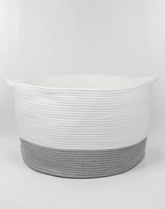Cotton Basket with Contrasting Handles