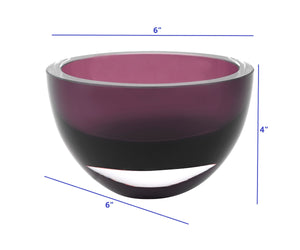 Jack Badash Purple Crystal Bowl - Mouth Blown in Europe | Sustainable Kitchen Decor