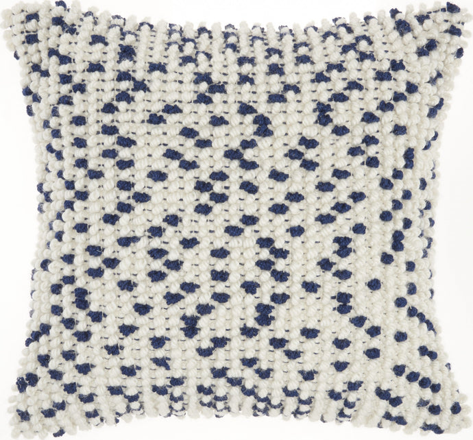 Navy Blue Dotted Throw Pillow