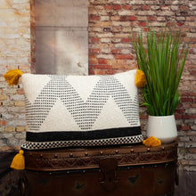 Load image into Gallery viewer, Beige and Black Knit Lumbar | Throw Pillow
