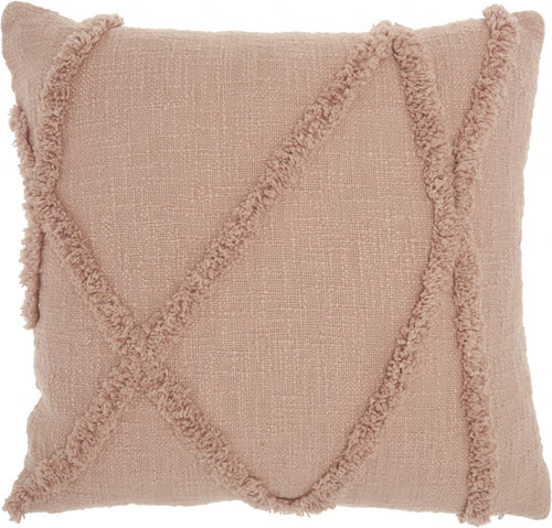 Boho Blush Pink Textured | Throw Pillow