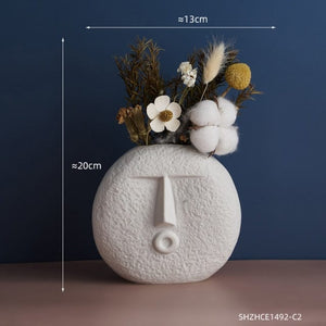 L.A. Discovery Bob 'Face Off' Ceramic Abstract Vase Decor