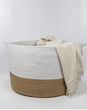 Load image into Gallery viewer, L.A. Discovery Brown Cotton Basket with Contrasting Handles