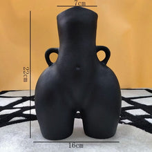 Load image into Gallery viewer, L.A. Discovery curves vase - black &#39;Curves&#39; Ceramic Flower Vase