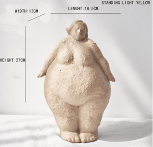 L.A. Discovery standing light yellow The 'Big Boned Lady' Textured Sculpture Figurine | Modern Home Decor