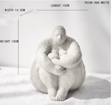 Load image into Gallery viewer, L.A. Discovery thigh hug white The &#39;Big Boned Lady&#39; Textured Sculpture Figurine | Modern Home Decor