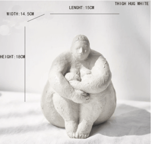 L.A. Discovery thigh hug white The 'Big Boned Lady' Textured Sculpture Figurine | Modern Home Decor