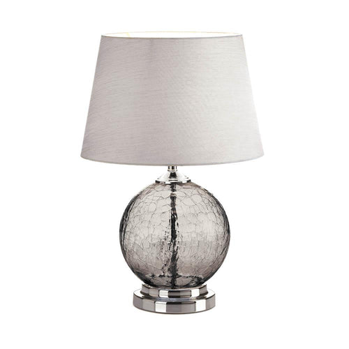 LA Discovery Gray Crackle Glass Table Lamp