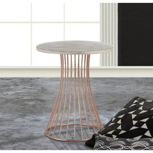 Load image into Gallery viewer, LA Discovery Rose Gold Base Circle Accent Side Table